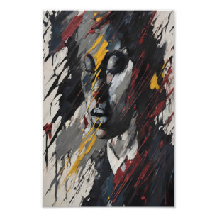 Bold Abstract Expressionist Portrait Modern Art Photo Print