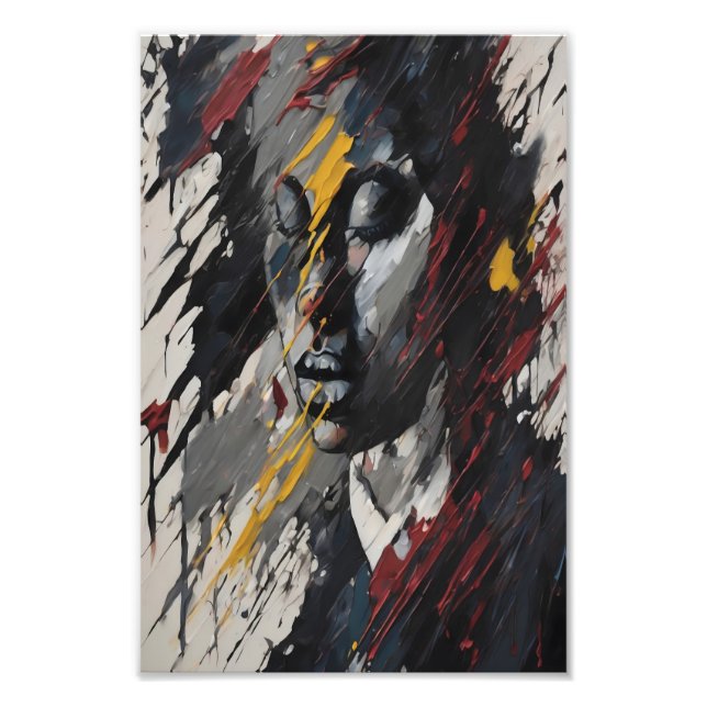 Bold Abstract Expressionist Portrait Modern Art Photo Print (Front)