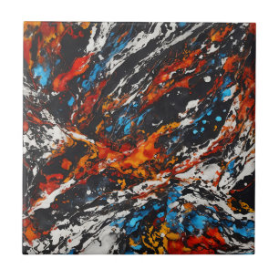 Bold Abstract Fiery Tile