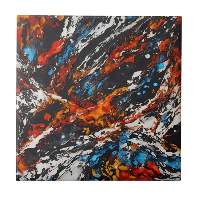 Bold Abstract Fiery Tile (Front)