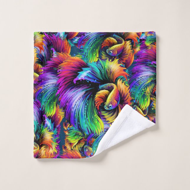 Bold Abstract Fish  Wash Cloth (Wash Cloth)