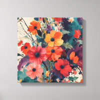 Bold Abstract Floral Bouquet Art Print