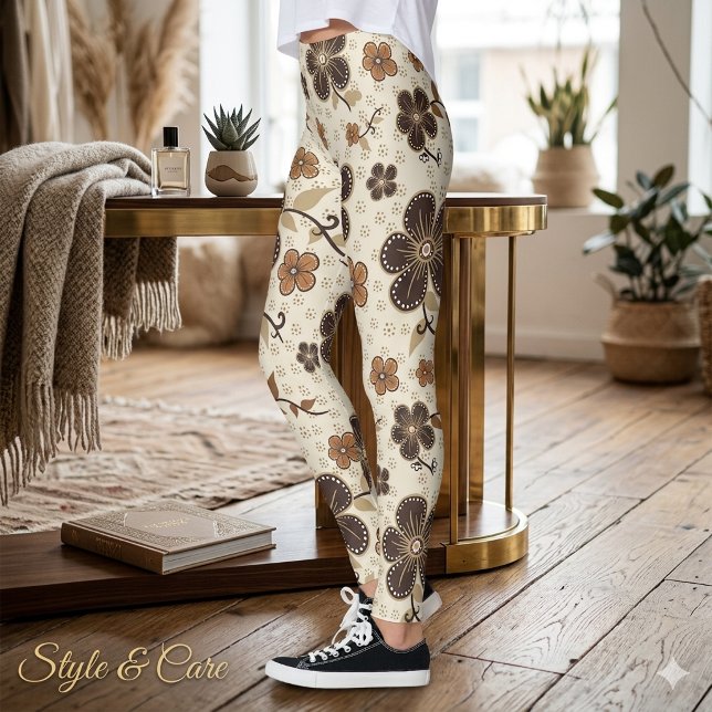 Bold Abstract Floral Capri Leggings – Modern Bloom (Bold Abstract Floral Capri Leggings – Modern Bloom)
