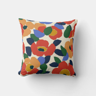 Bold Abstract Floral Pattern Cushion
