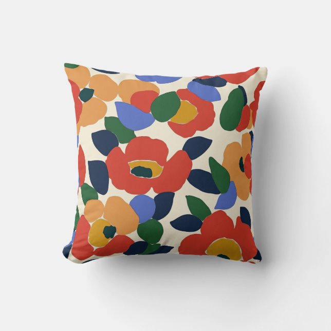 Bold Abstract Floral Pattern Cushion (Front)