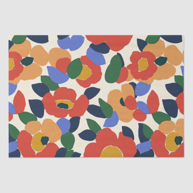 Bold Abstract Floral Pattern Tissue Paper (Front)