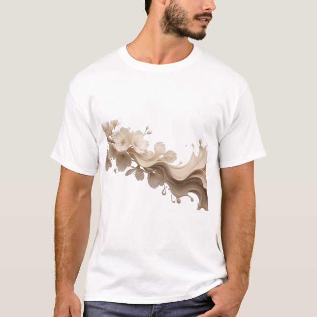 Bold ABSTRACT FLOWER Art Composition T-Shirt (Front)