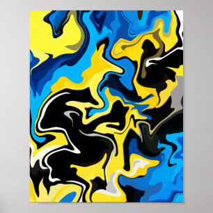 Bold Abstract Fluid Art Poster