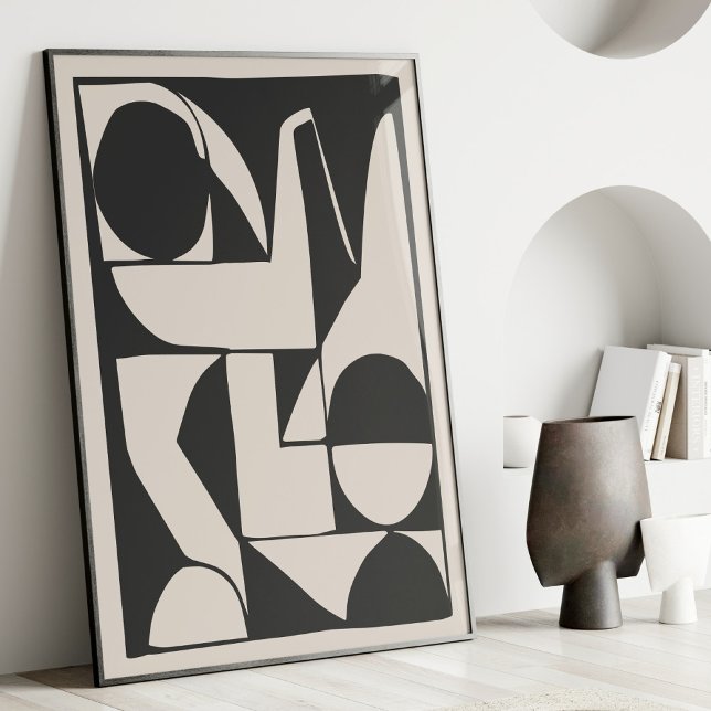 Bold Abstract Geometric Black and White Art Print (Creator Uploaded)