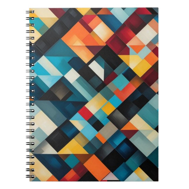 Bold Abstract Geometric Pattern Art Notebook (Front)