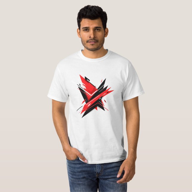Bold Abstract Geometric Shapes Modern T-Shirt (Front Full)
