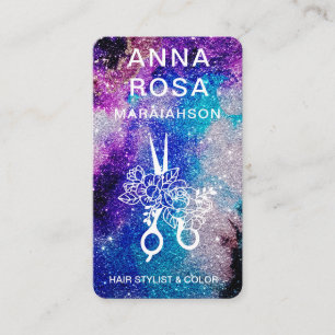 *~* Bold Abstract HAIR GLITTER QR LOGO PHOTO Business Card