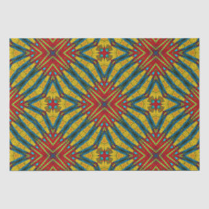 Bold Abstract Hippie Red Yellow Blue Ethnic Tribal Tissue Paper