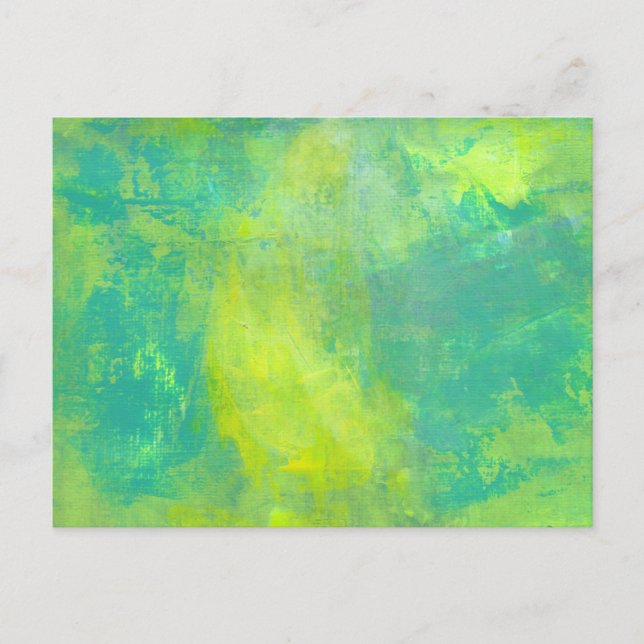 Bold Abstract In Green and Yellow Postcard (Front)