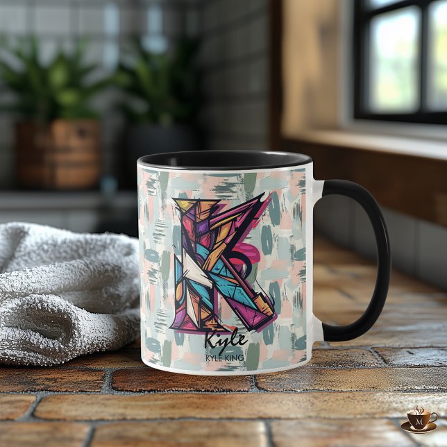 Bold abstract letter K geometric composition Mug (Creator Uploaded)