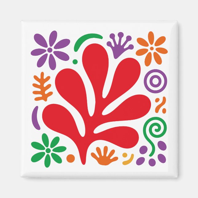 Bold Abstract Magnet Colorful Floral Matisse Style (Front)