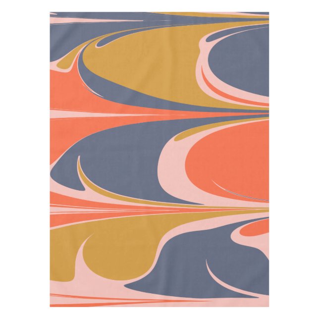 Bold Abstract Marble Graphic Design Painting Tablecloth (Front)