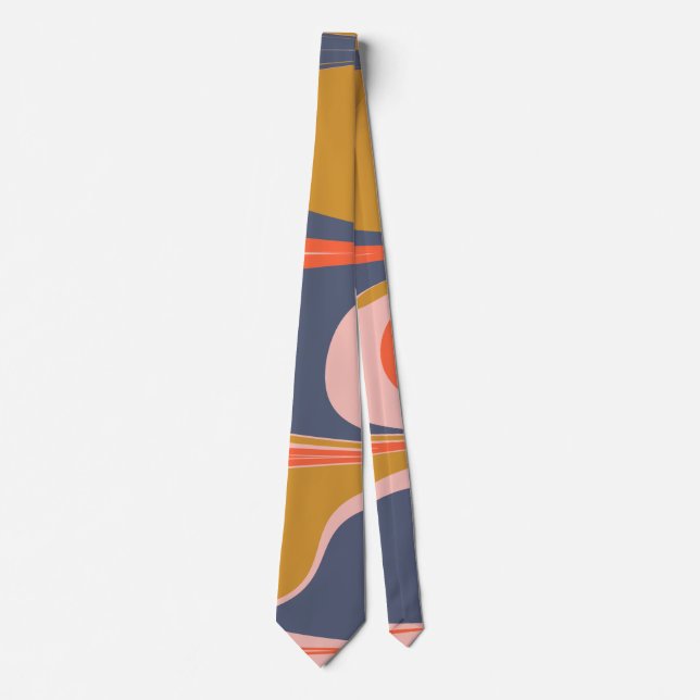 Bold Abstract Marbled Bold Design in Autumn Colour Tie (Front)