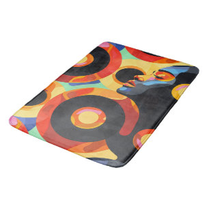 Bold abstract orange yellow bath mat