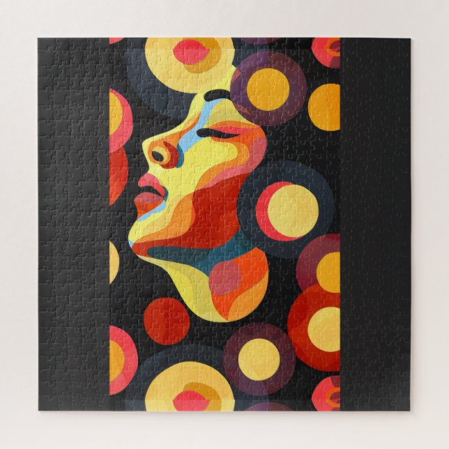 Bold abstract orange yellow jigsaw puzzle (Vertical)