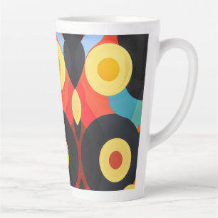Bold abstract orange yellow latte mug