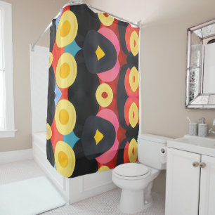 Bold abstract orange yellow shower curtain