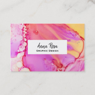 *~* Bold Abstract Organic Marble Watercolor Business Card