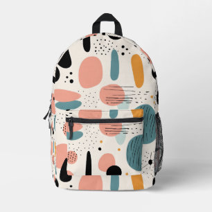 Bold Abstract Organic Shape Pattern Printed Backpack