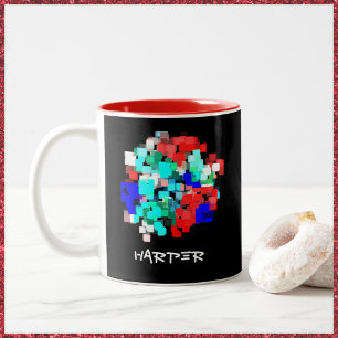 Bold Abstract Personalised Cubes Mug