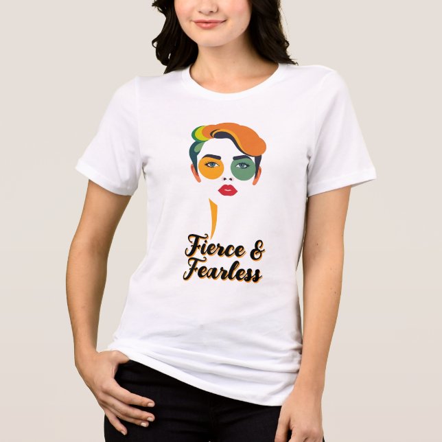 Bold Abstract Pop Art Face Tri-Blend Shirt (Front)