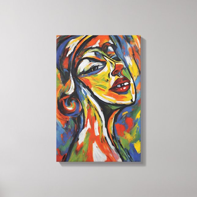 Bold Abstract Portrait - Expressionism Art Canvas Print (Front)