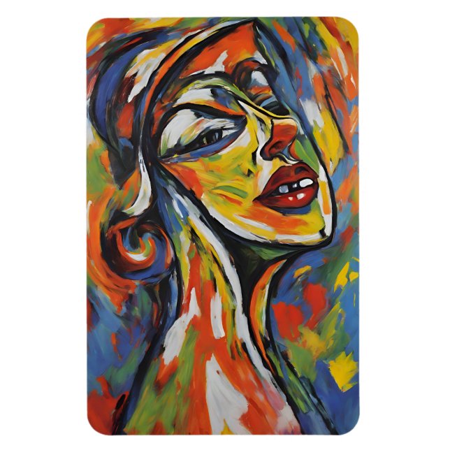 Bold Abstract Portrait - Expressionism Art Magnet (Vertical)