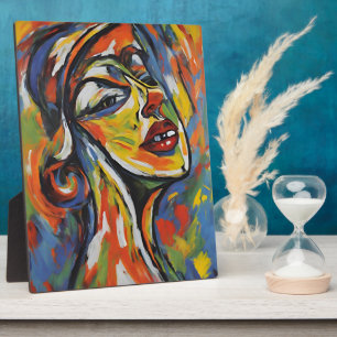 Bold Abstract Portrait - Expressionism Art Plaque
