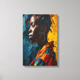 Bold Abstract Portrait Vibrant Expressionism Art Canvas Print
