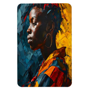 Bold Abstract Portrait Vibrant Expressionism Art Magnet