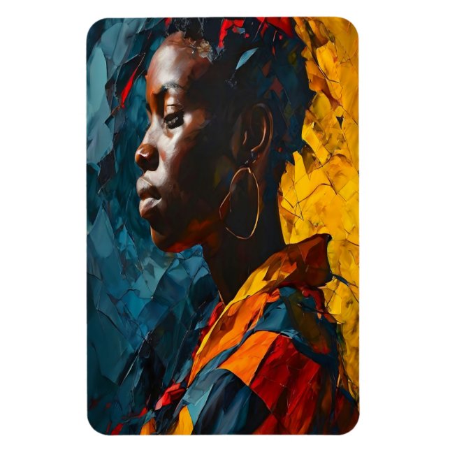 Bold Abstract Portrait Vibrant Expressionism Art Magnet (Vertical)