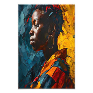 Bold Abstract Portrait Vibrant Expressionism Art Photo Print