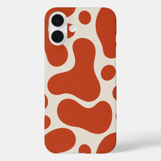 Bold Abstract Red Organic Shapes Phone Case (Back)