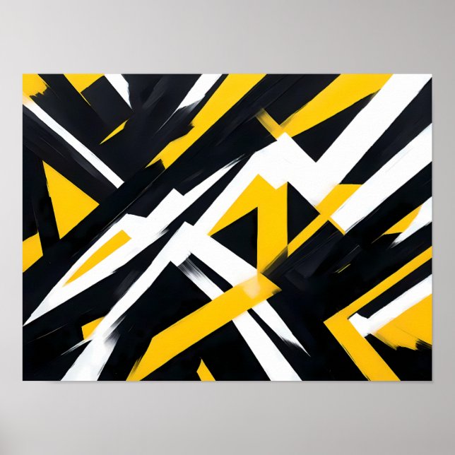 Bold Abstract - Striking Black Background Poster (Front)