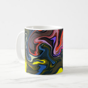 Bold Abstract Swirls with Earthy and Vibrant Tones Coffee Mug