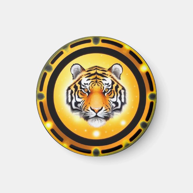 Bold Abstract Tiger Illustration Magnet (Front)
