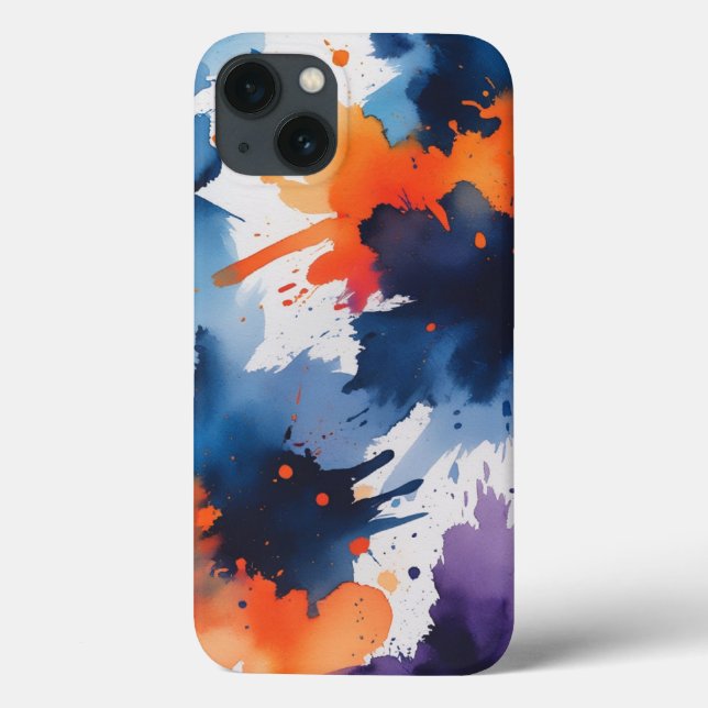 Bold Abstract Watercolor Splash iPhone Case (Back)