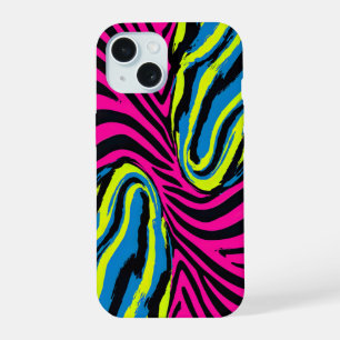 Bold Abstract Zebra Stripe in Bright Colours iPhone 15 Case
