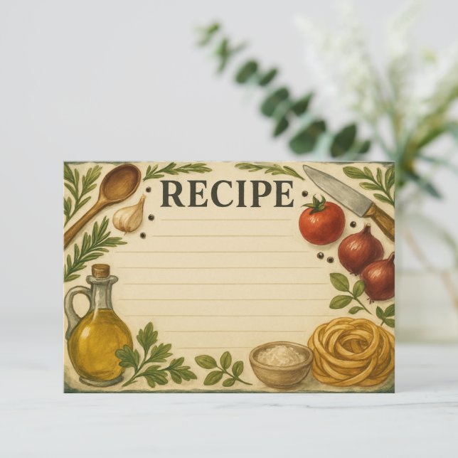 Bold Accents of Tuscany Recipe Card (Standing Front)