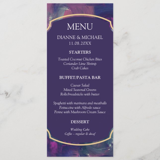 Bold Acrylic Painting Menu Card (Front)