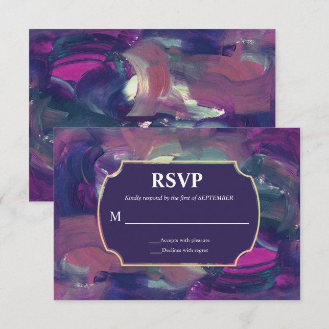 Bold Acrylic Painting RSVP Card (Front/Back)