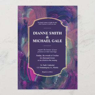 Bold Acrylic Painting Wedding Invitation