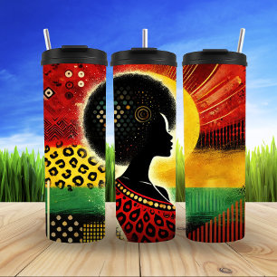 Bold African Silhouette Art Design Thermal Tumbler