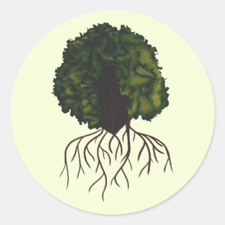 Bold Afro Beauty Digital Collage Portrait Classic Round Sticker