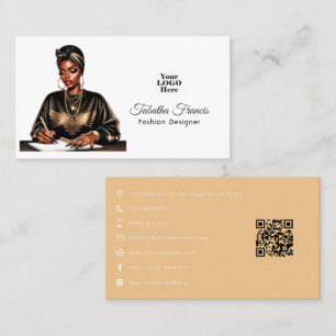 Bold Afro Black Woman Empowerment Design Business Card